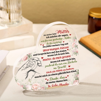 Herz Acryl-Deko-Danke, dass du meine Mama bist-Schreibtischdekoration für Mutter