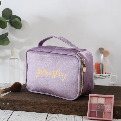 Personalisierter 1 Name Flanell tragbar Schminktasche