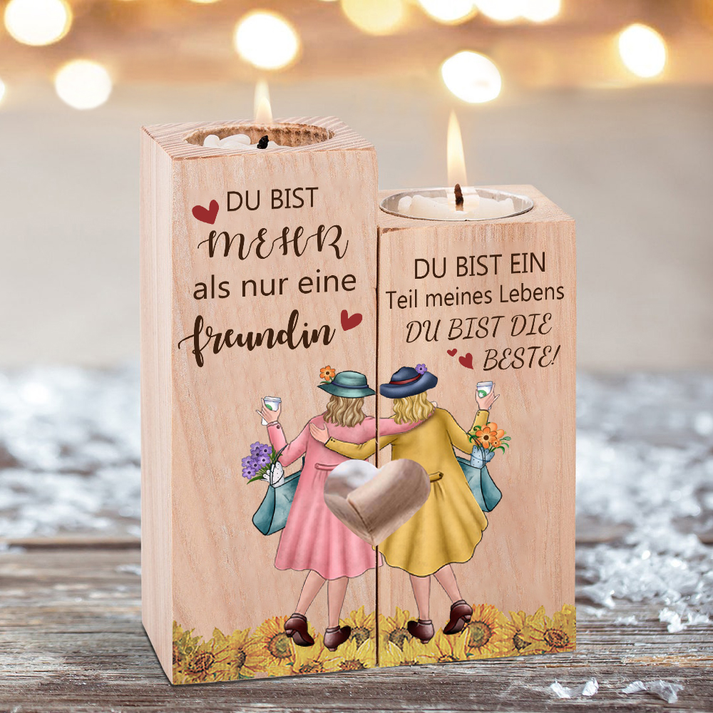 Quaderform Kerzenhalter-Du bist ein Teil meines Lebens-Für beste Freundin Kerzenständer