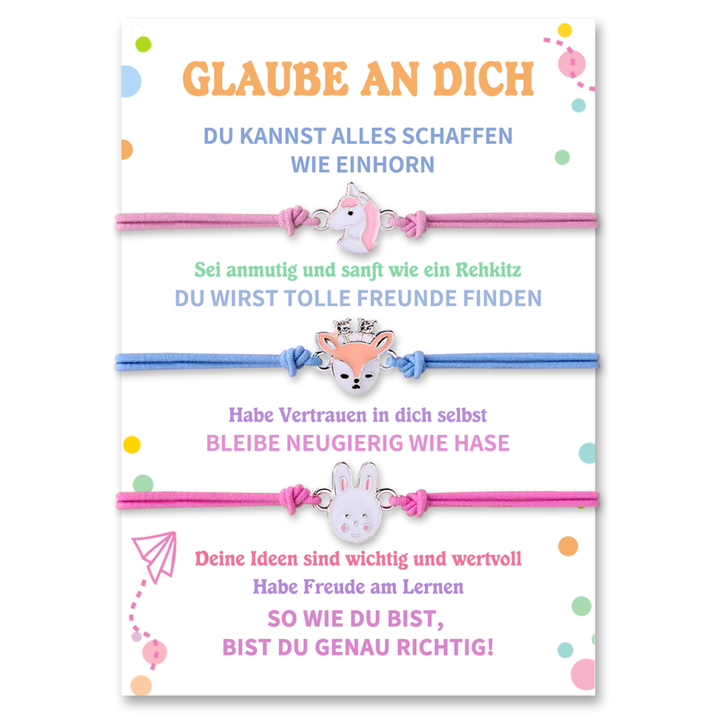 Schulanfang Geschenkset-Personalisierter Name & Datum Einhorn Emaille Tasse & Personalisierter Name Stifteetui & 3 Gummiband Armbänder Set - Geschenk für Schulkind mit Geschenk Box