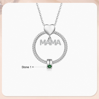 Personalisierte 1-5 Name Gravur MAMA Halskette mit 1-5 Geburtsstein
