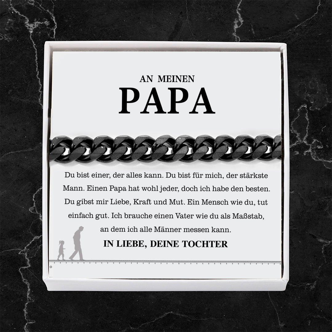 Herren Kubanisches Armband- An Meinen Papa"Einen Papa hat wohl jeder, doch ich habe den besten."-Geschenk mit Nachrichtenkarte
