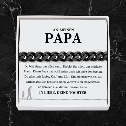 Herren Kubanisches Armband- An Meinen Papa"Einen Papa hat wohl jeder, doch ich habe den besten."-Geschenk mit Nachrichtenkarte
