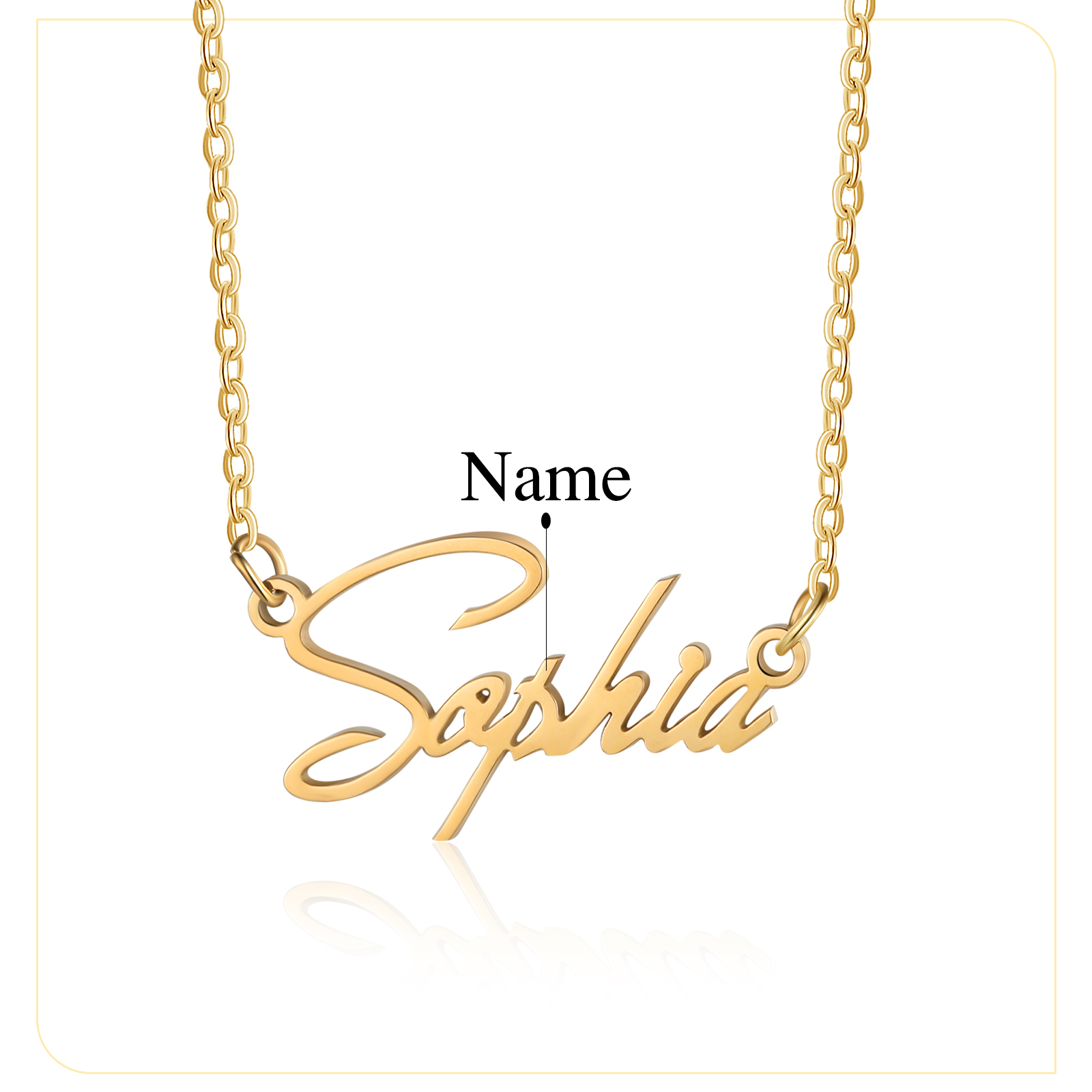 Personalisierbare Name Zarte Halskette & Geschenkkarte Geschenkbox Set Weihnachtsgeschenk