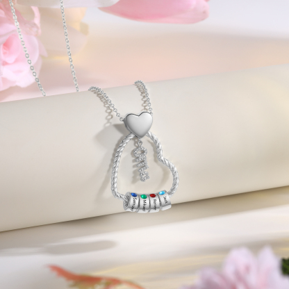 Personalisierte 4 Namen Herz Halskette mit 4 Geburtssteinen - Du machst meine Well bunter. Oma Schön, dass es Dich gibt - Geschenk mit Nachrichtenkarte