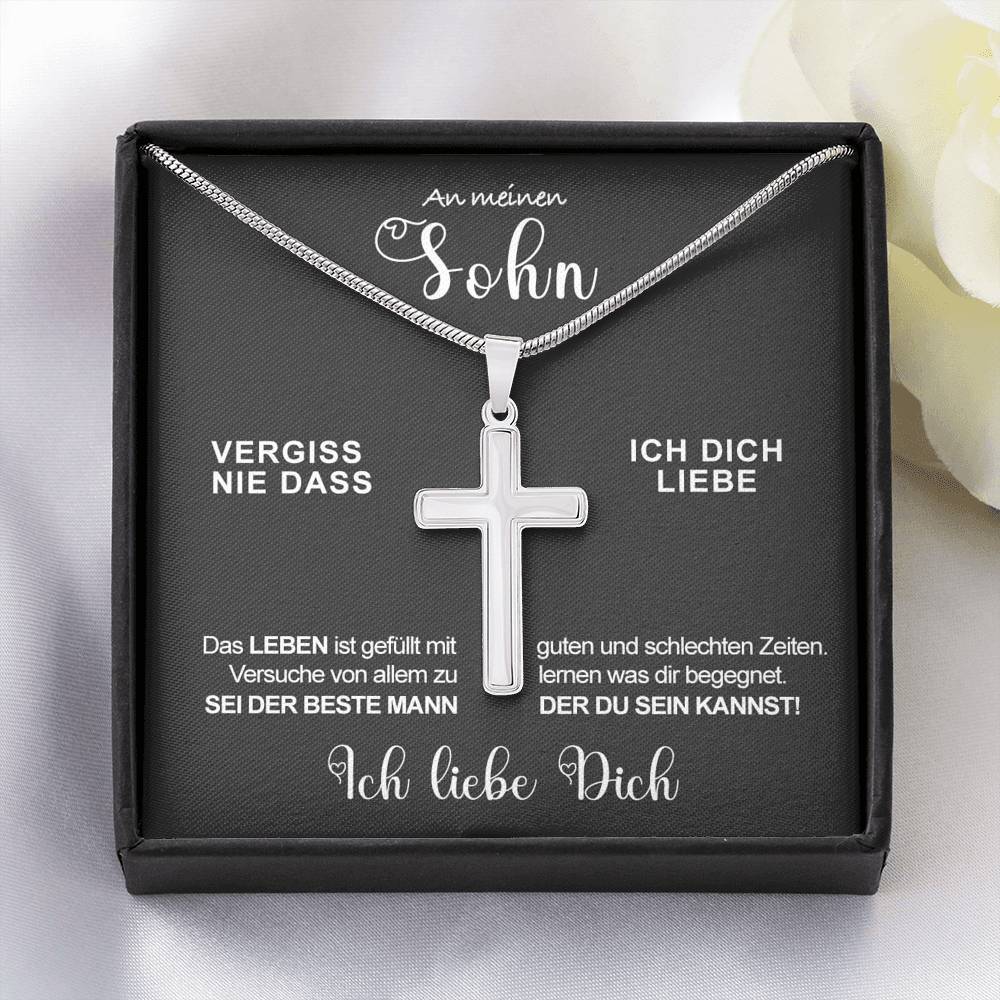 Kettenmachen 925 Sterling Silber Kommunion Kreuz Halskette - An meinen Sohn - Mutig 31.39