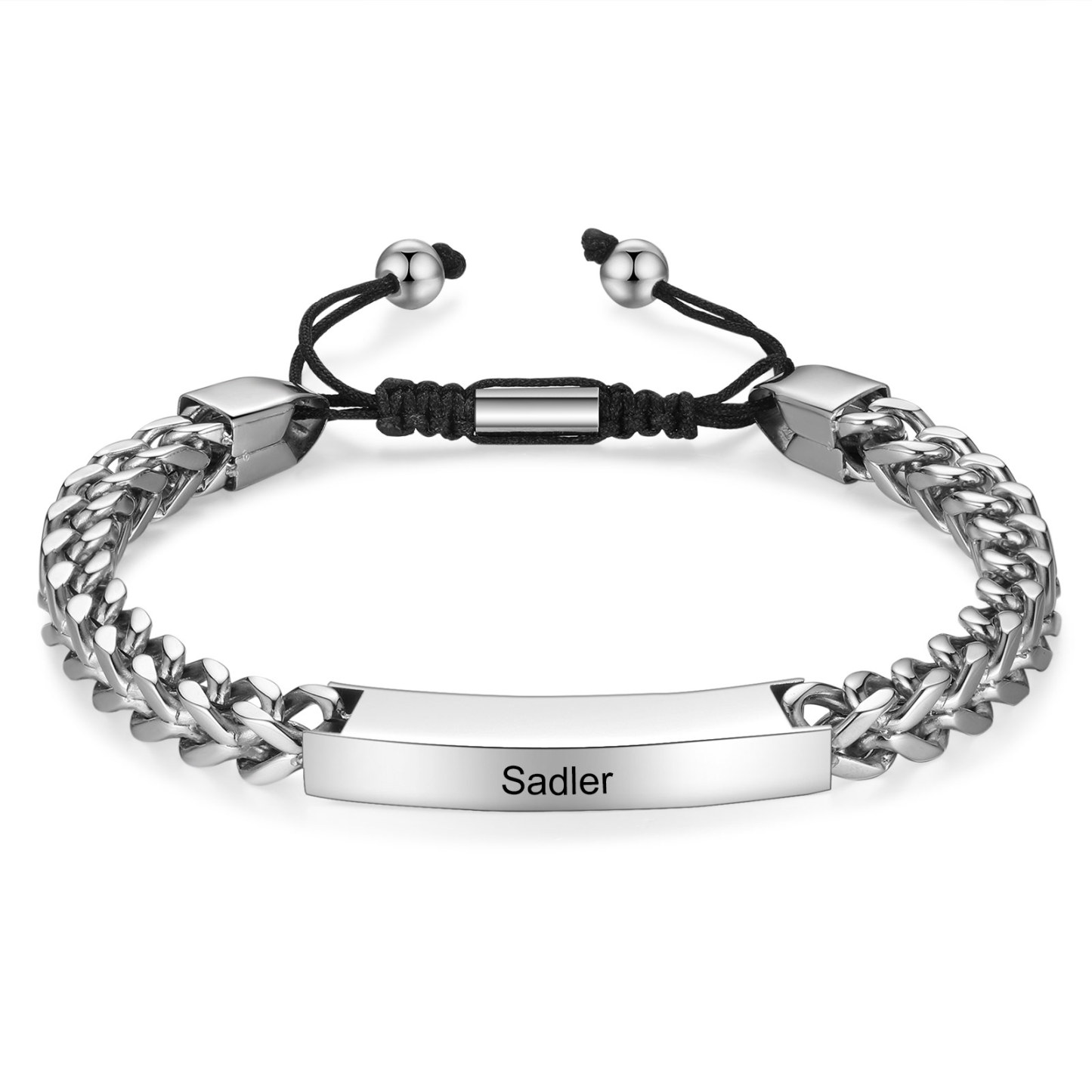 Herren Schmuck-Personalisierte 1 Name Edelstahl kubanische Kette Armband