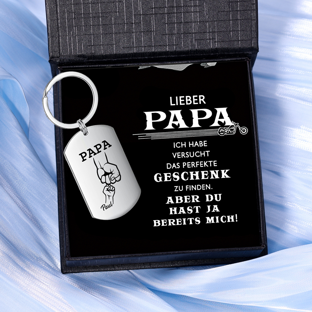 Kettenmachen Personalisierbarer 1 Name Papa/Opa Faust Schlüsselanhänger-Lieber Papa/Opa du hast ja bereits uns\mich-Geschenk für Vater Vatertag 14.99