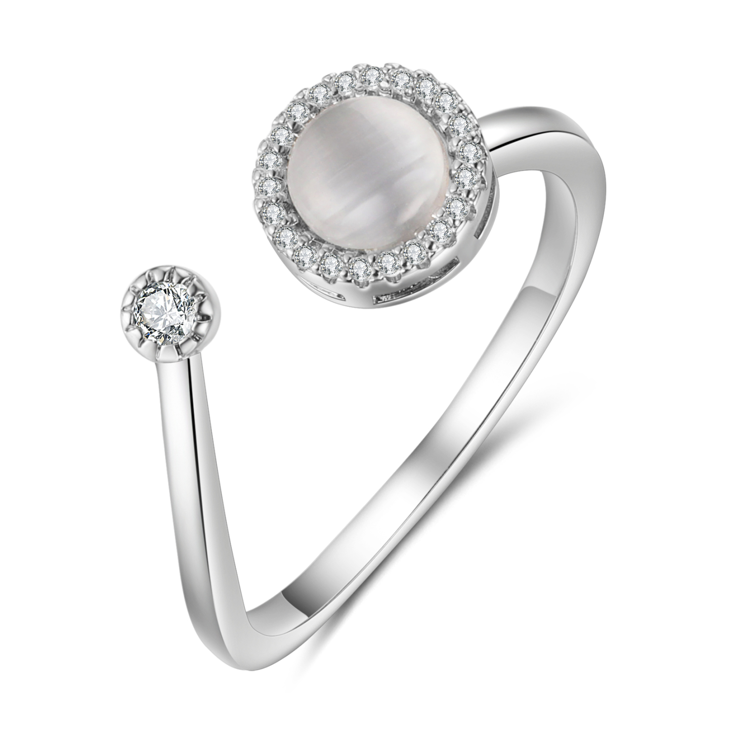 Katzenaugenstein Offener Ring- An Meine Tochter- Geschenk mit Nachrichtenkarte