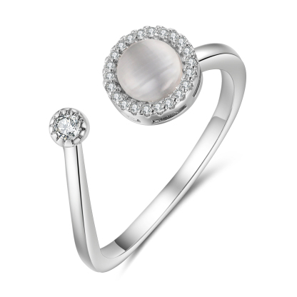 Katzenaugenstein Offener Ring- An Meine Tochter- Geschenk mit Nachrichtenkarte