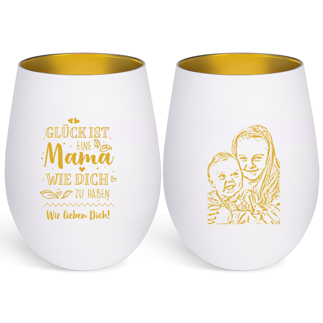 Personalisierter Kerzenhalter aus Glas mit Foto Geschenk für Mama