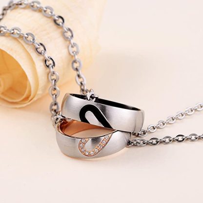 Personalisierte 2 Texte Paar Ring-Halsketten