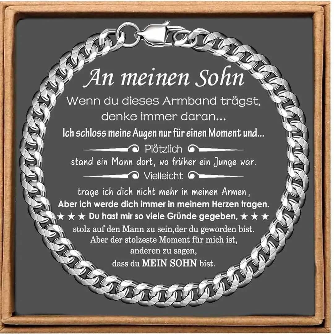 Herren Edelstahl Armband- An Meinen Sohn-Geschenk mit Nachrichtenkarte