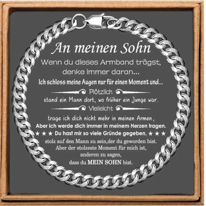 Herren Edelstahl Armband- An Meinen Sohn-Geschenk mit Nachrichtenkarte