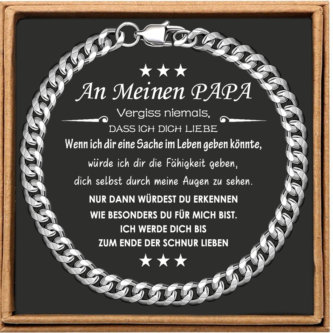 Herren Armband- An Meinen Papa Vergiss niemals, dass ich dich liebe-Geschenk mit Nachrichtenkarte