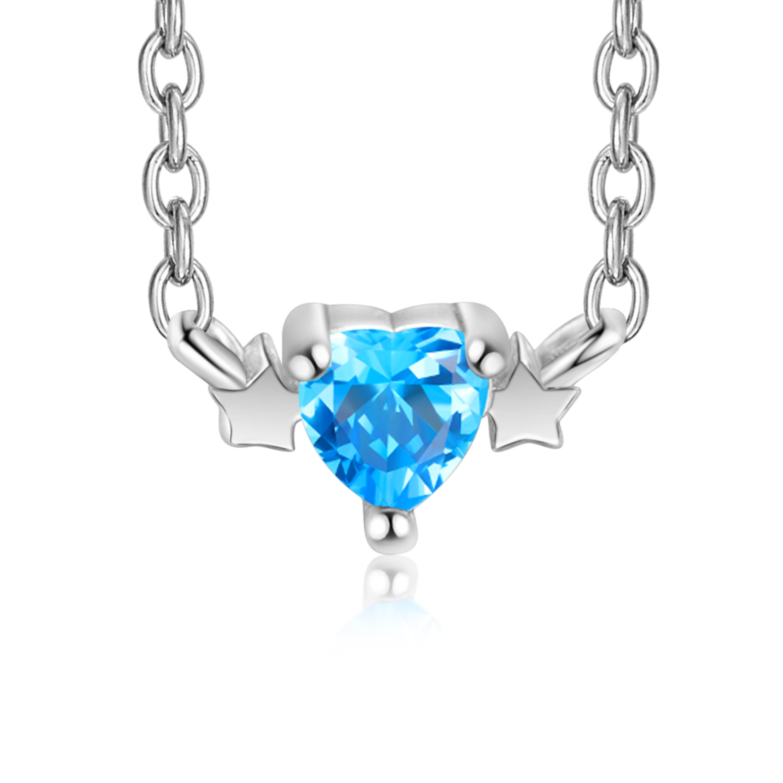 Personalisierter 1 Geburtsstein Herz Stern Halskette für Großmutter