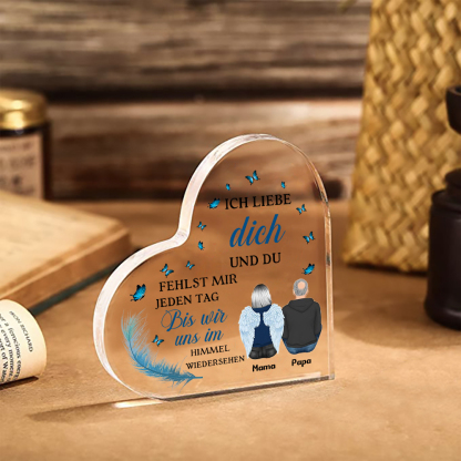 Personalisierte 2 Namen Acryl-Deko-Du fehlst mir jeden Tag-Trauer Schreibtischdekoration