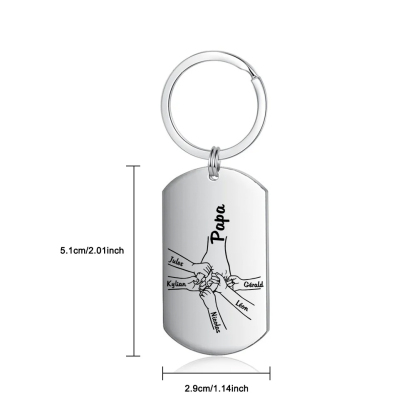 Personalisierbarer 5 Namen Papa Hand Schlüsselanhänger-Lieber Papa du hast ja bereits uns-Geschenk für Vater