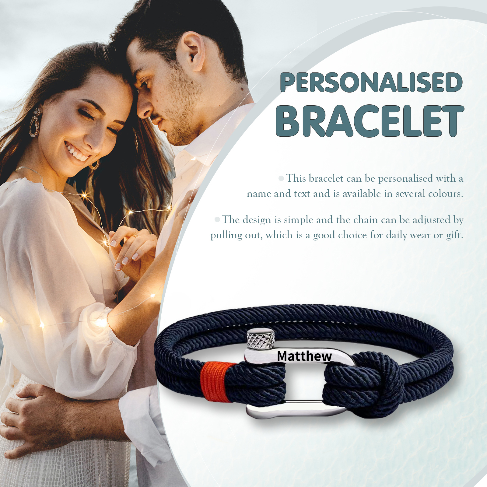 Herren Personalisierter 1 Name Edelstahl Hufeisenschnalle Handseil Armband--An unser wundervoller Sohn zum Abschluss-Geschenk mit Nachrichtenkarte