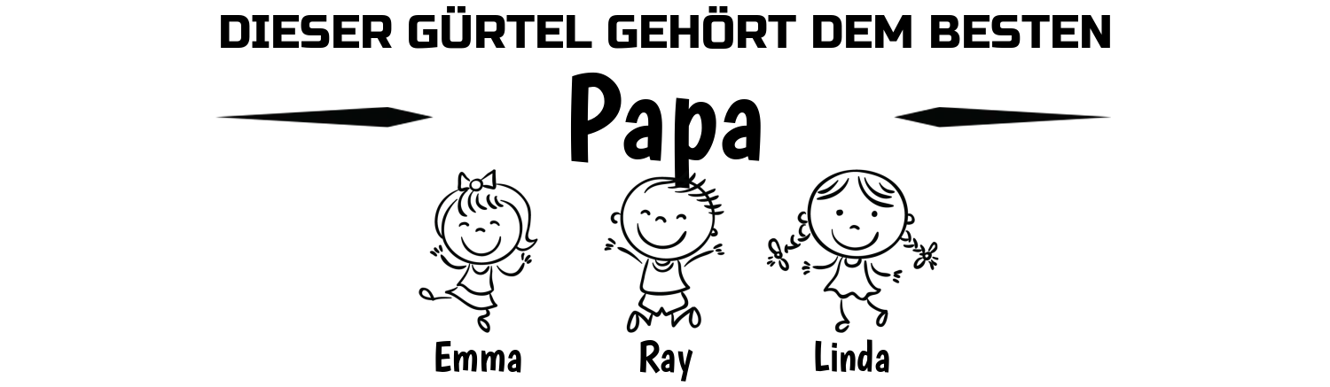 Personalisierter 1-6 Namen Schwarz Herren Ledergürtel - Diese Gürtel gehört dem besten Papa- Geschenk für Papa/Ehrmann