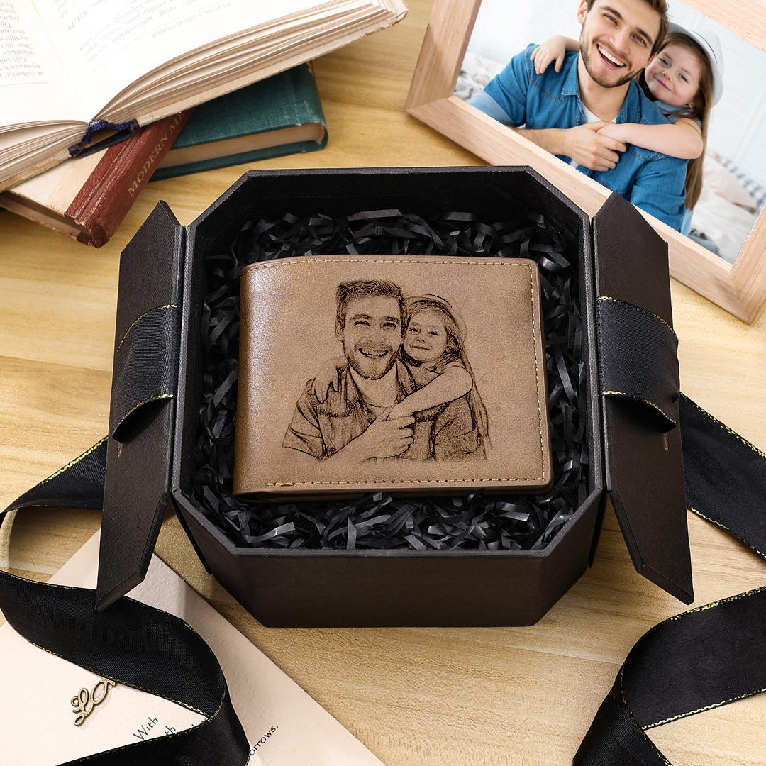 Benutzerdefinierte Foto & Text Brieftasche Geldbörse für Männer