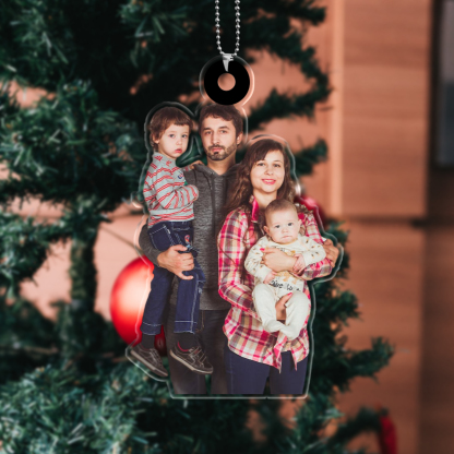 Acryl Weihnachtsornament-Personalisiertes Foto Familie Ornament/Schlüsselanhänger mit Schlüsselring