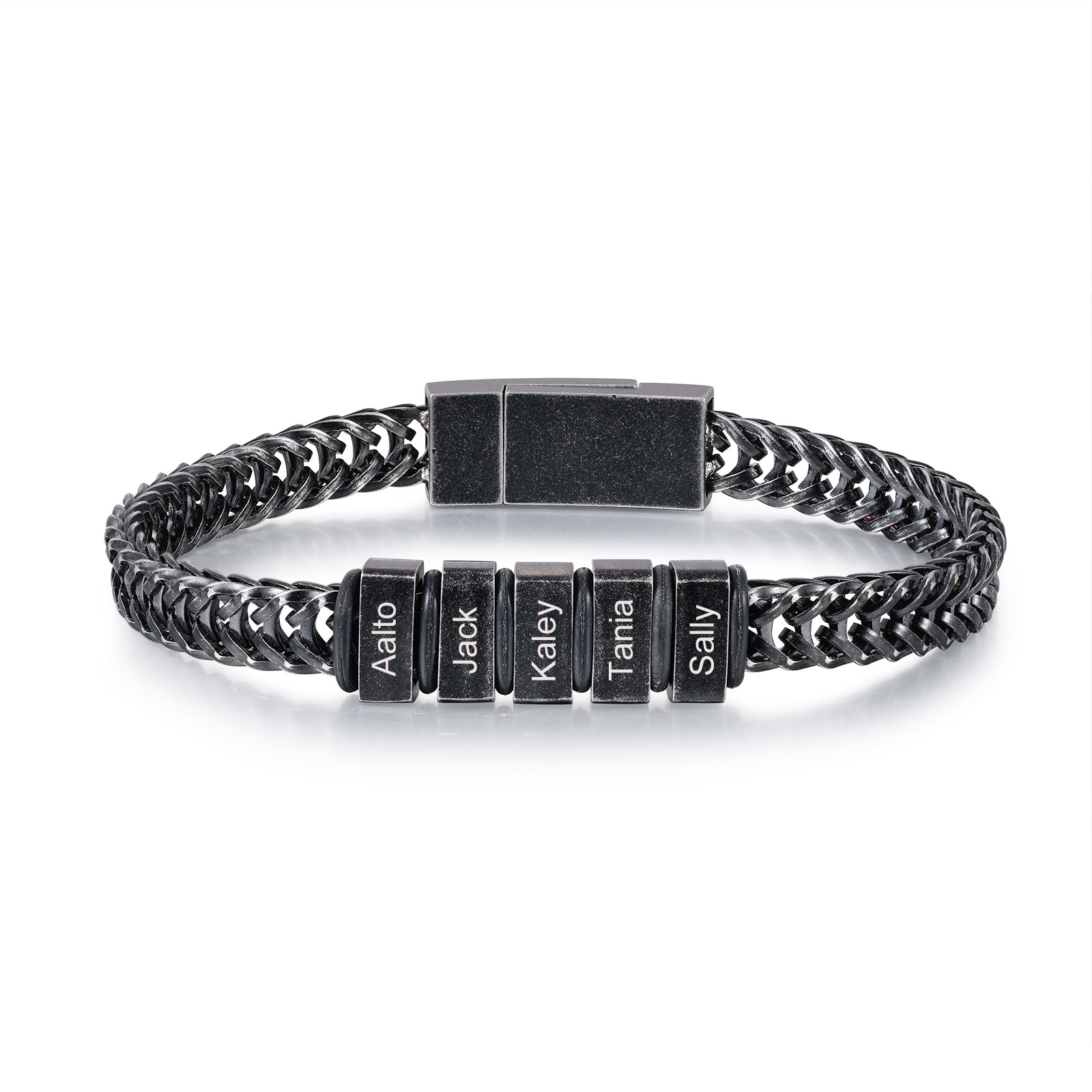 Herren Schmuck-Personalisierte 5 Namen Vintage Armband mit Edelstahl Kette für Großvater