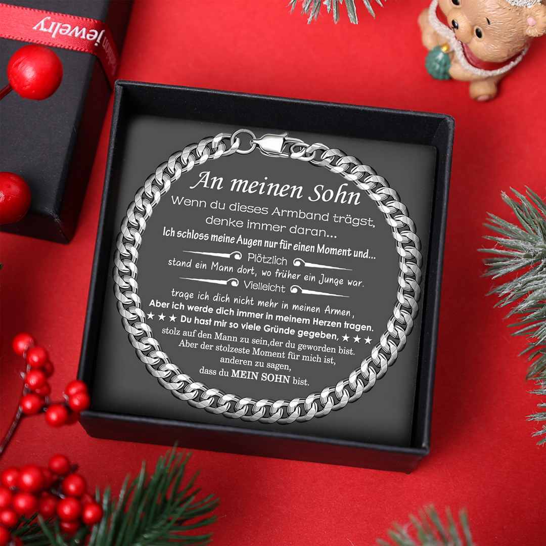 Herren Edelstahl Armband- An Meinen Sohn-Geschenk mit Nachrichtenkarte