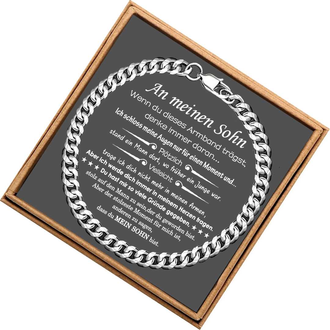 Herren Edelstahl Armband- An Meinen Sohn-Geschenk mit Nachrichtenkarte