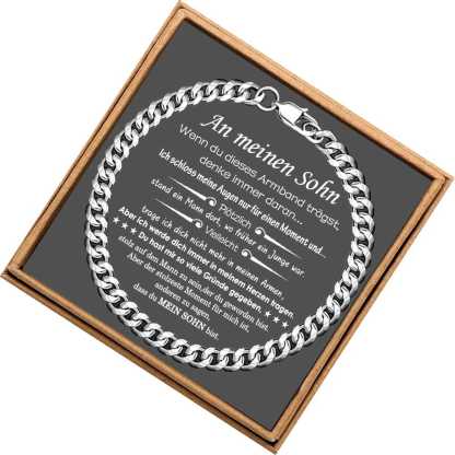 Herren Edelstahl Armband- An Meinen Sohn-Geschenk mit Nachrichtenkarte