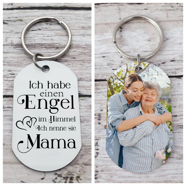 Personalisierbares Foto Trauer Schlüsselanhänger-Ich habe einen Engel im Himmel. Ich nenne sie Mama-Andenken Schlüsselanhänger