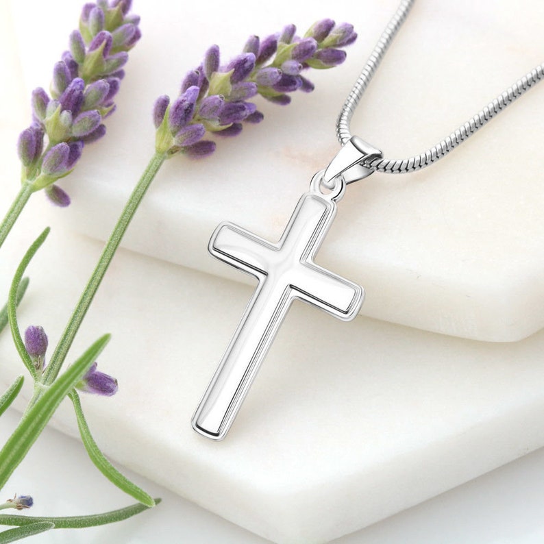 925 Sterling Silber An Unseren Sohn von Mama & Papa  Kommunion Kreuz Halskette - Geschenk mit Nachrichtenkarte
