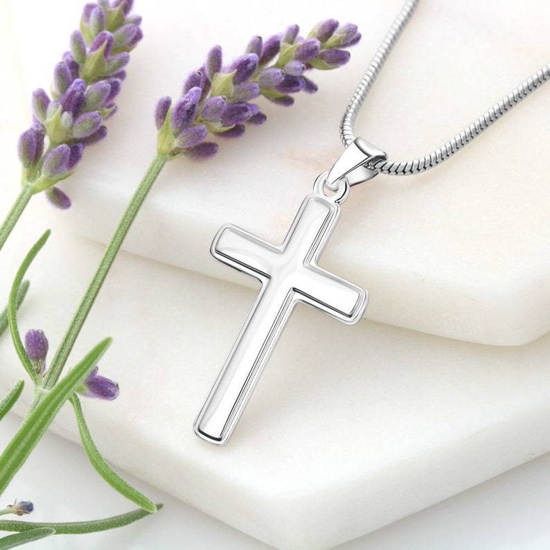925 Sterling Silber Kreuz Halskette- Es tut mir wirklich leid-Geschenk mit Nachrichtenkarte-Entschuldigungsgeschenk