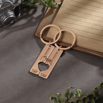 Personalisierte Partner-Schlüsselanhänger mit individueller Gravur im 2er Set - Herz Vereinbarung