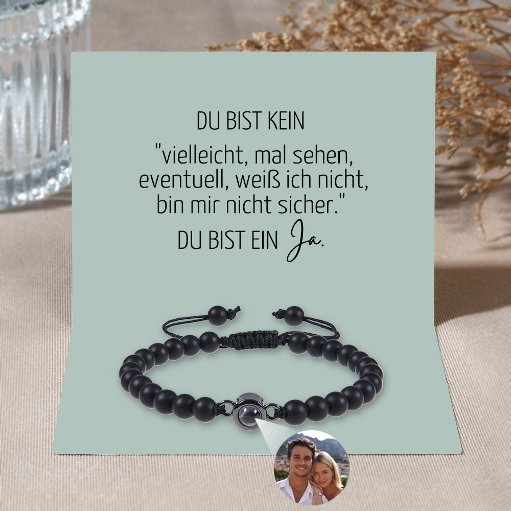 Personalisiertes Foto mattierter Stein Projektion Handseil Armband-Du bist ein Ja-Geschenk mit Nachrichtenkarte