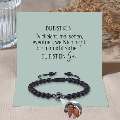 Personalisiertes Foto mattierter Stein Projektion Handseil Armband-Du bist ein Ja-Geschenk mit Nachrichtenkarte