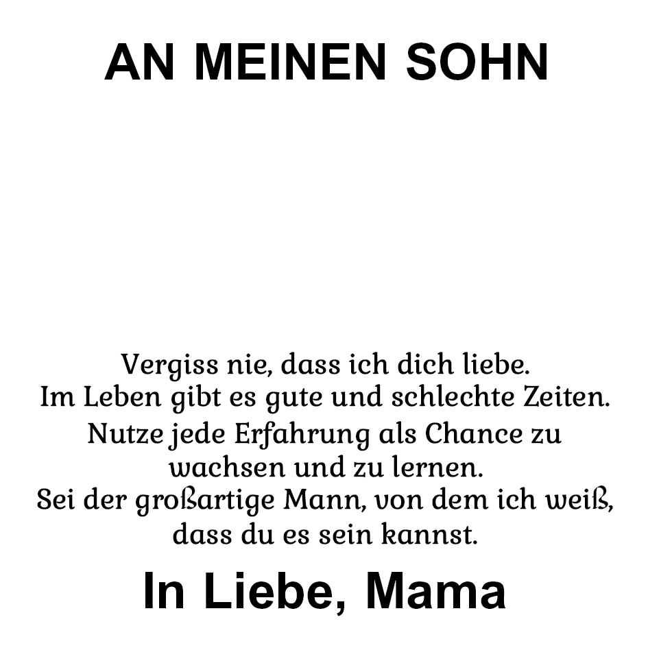 An meinen Sohn Edelstahl Schlüsselanhänger-Mach keinen Blödsinn-Geschenk mit Nachrichtenkarte 