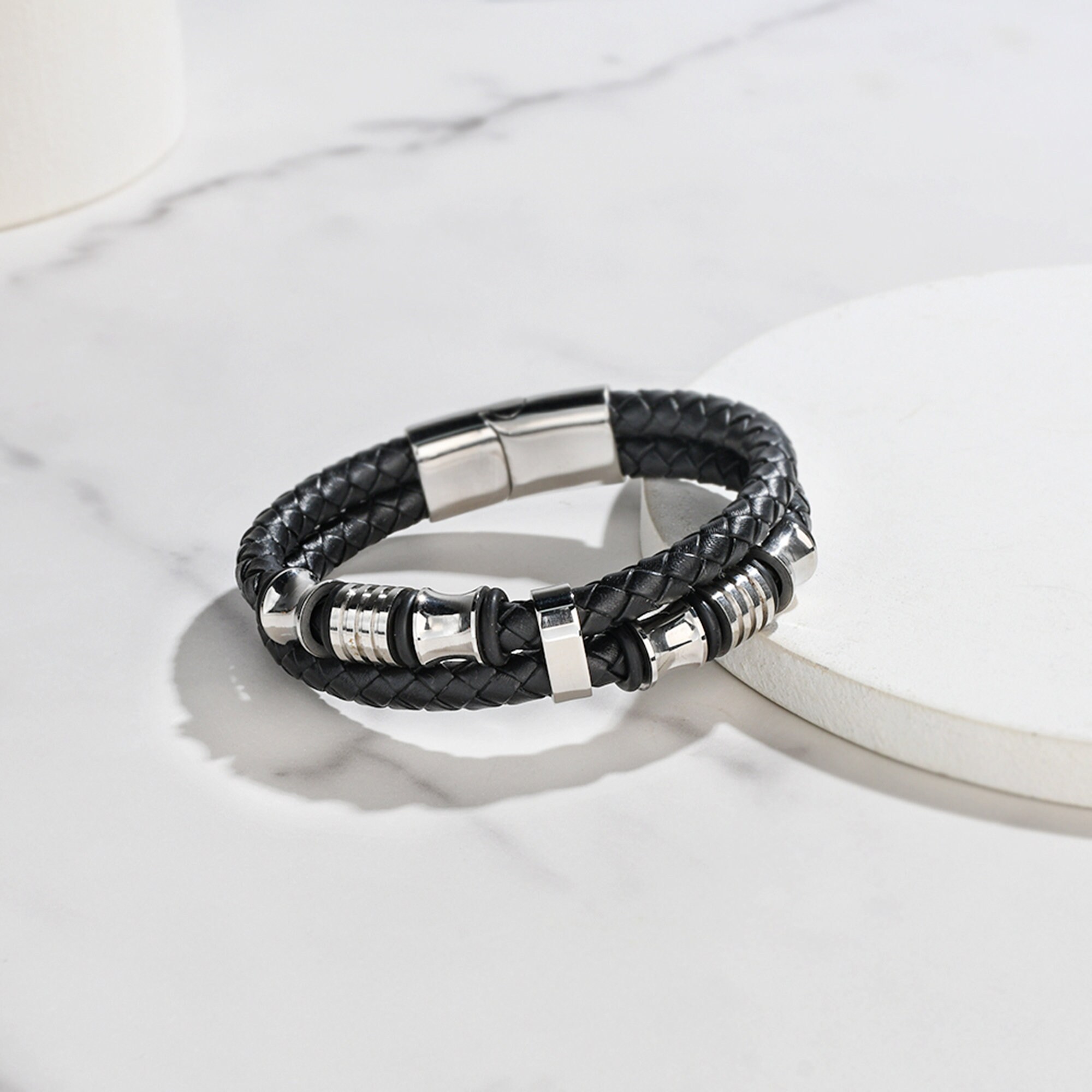 Leder Armband-An meinen Stiefsohn-Geschenk mit Nachrichtenkarte