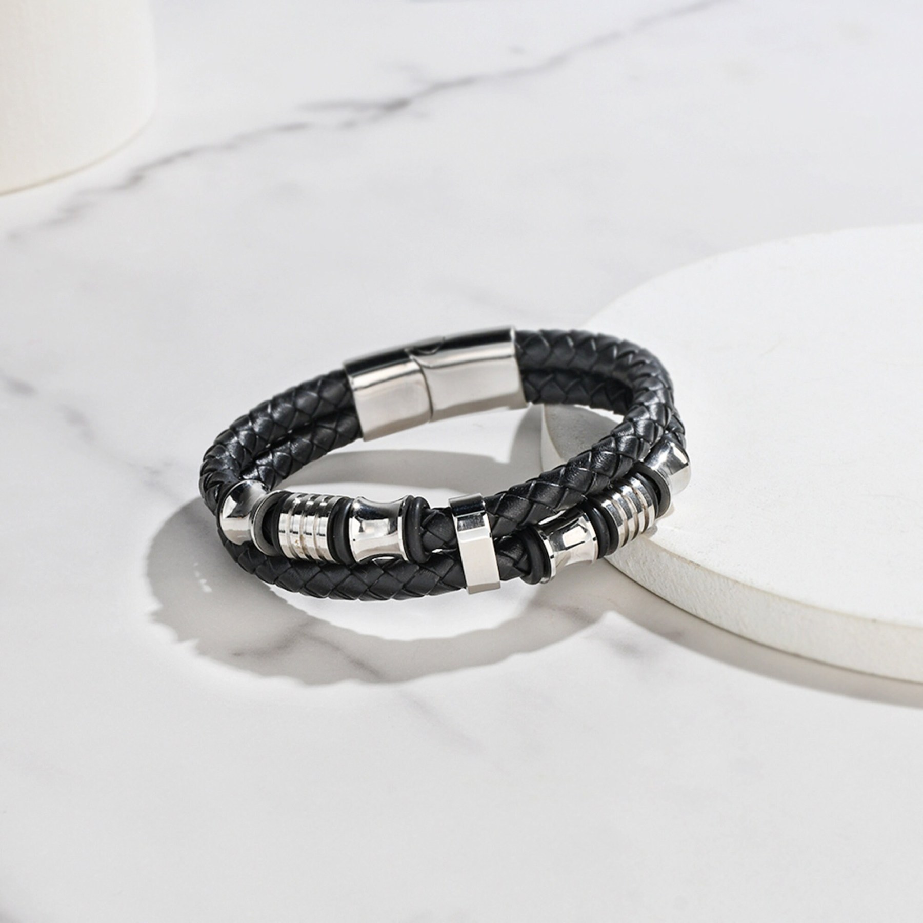 Leder Armband-An meinen Stiefsohn-Geschenk mit Nachrichtenkarte