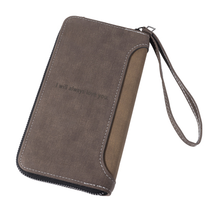 Personalisiertes 1 Foto und Text PU Leder Geldbörse langes Portemonnaie