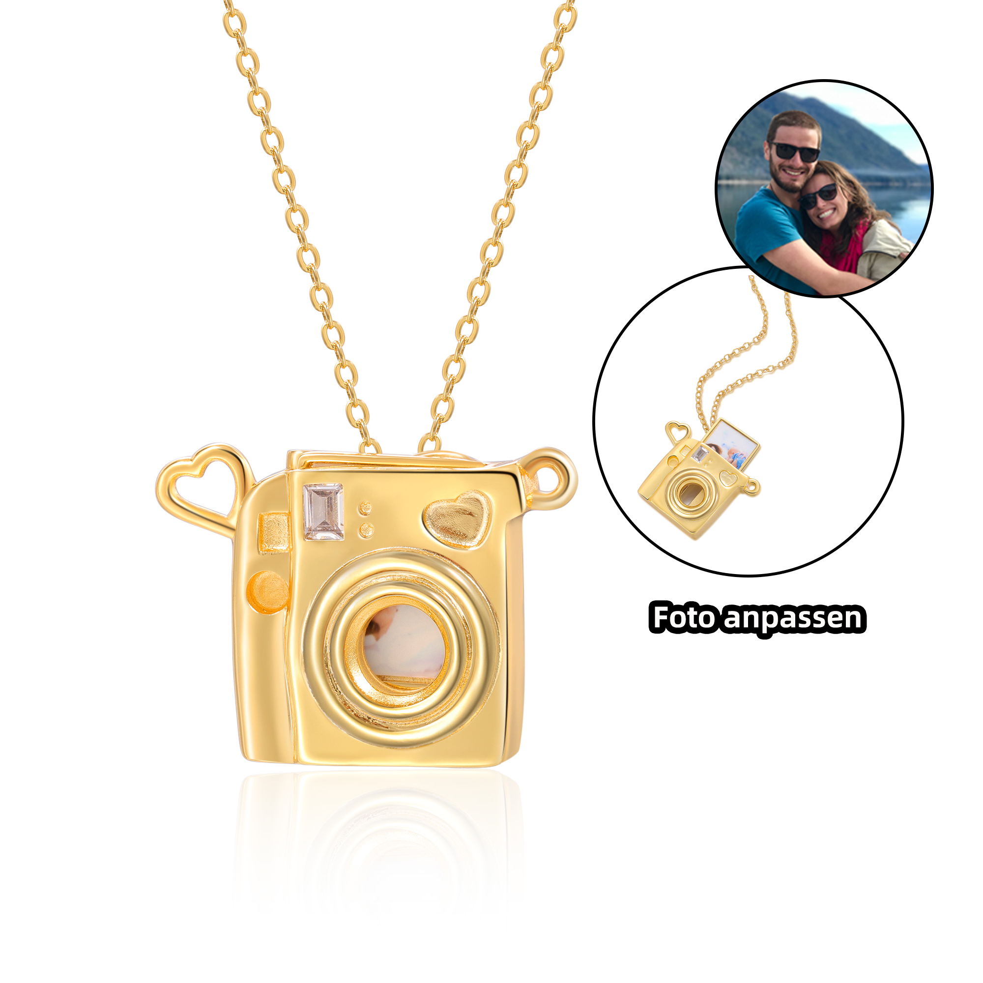 Personalisiertes 1 Foto Kamera Halskette