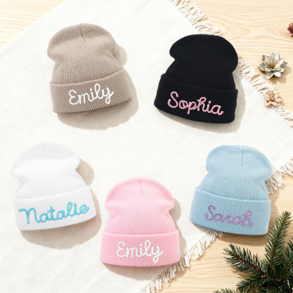 Personalisierte Weihnachten Acryl-Beanie Name gestickt strickmütze
