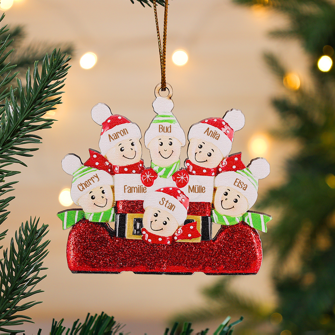 Holz Personalisierte 6 Namen & Text Weihnachtsstiefel Weihnachtsornament Weihnachtsbaum Anhänger