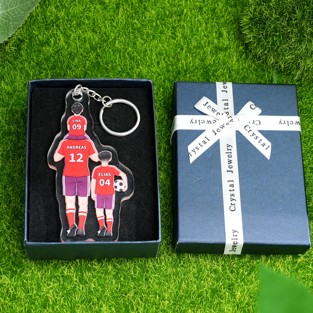 Personalisierbare 2-4 Namen Fußballmannschaft Fußballteam Acryl Schlüsselanhänger