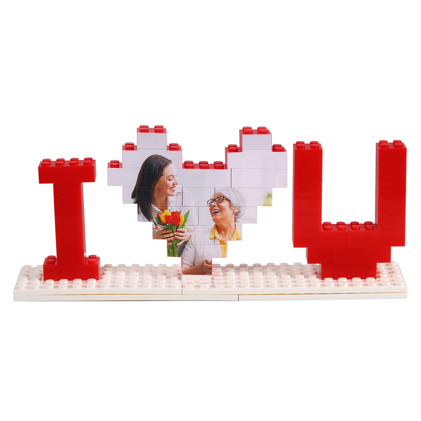 Personalisiertes Foto "I LOVE YOU" Plastik Puzzle Baukasten