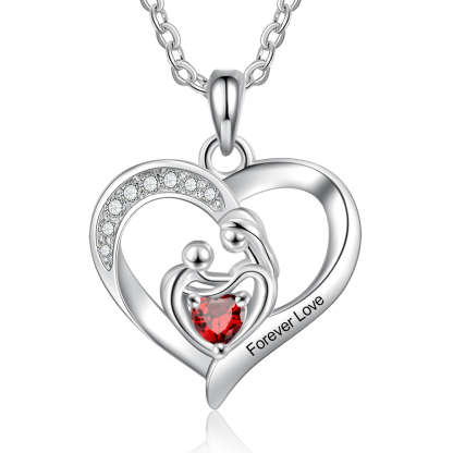 Personalisierte Halskette mit 1 text und 1 Geburtsstein