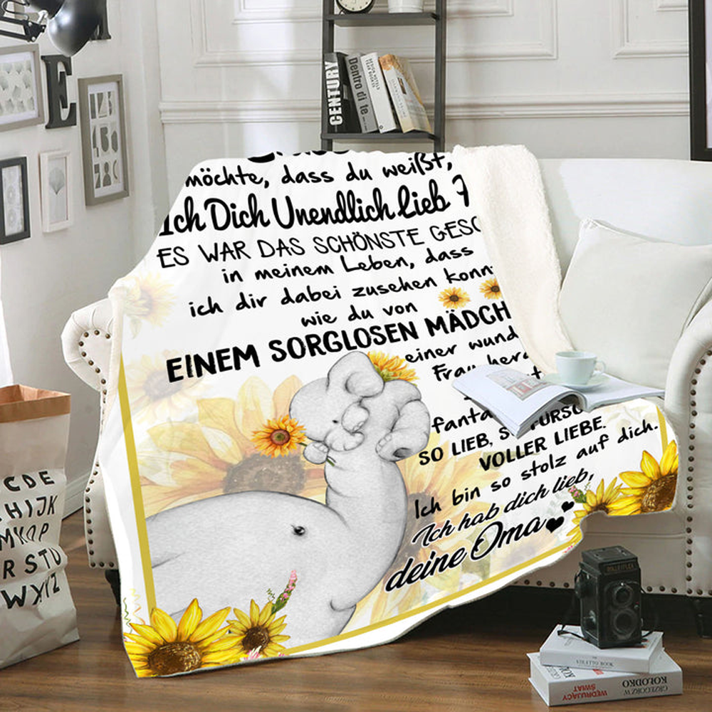 "An meine Enkelin" Decke -Tournesol