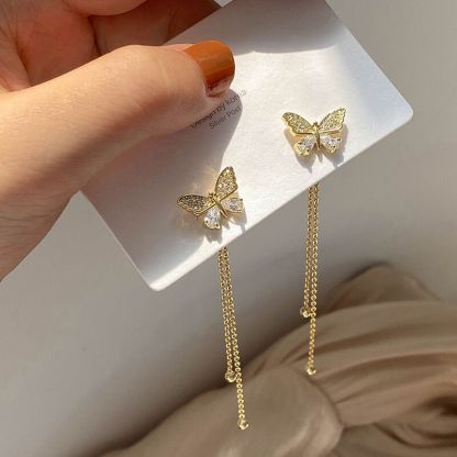 Schmetterling Ohrringe mit Zirkonia