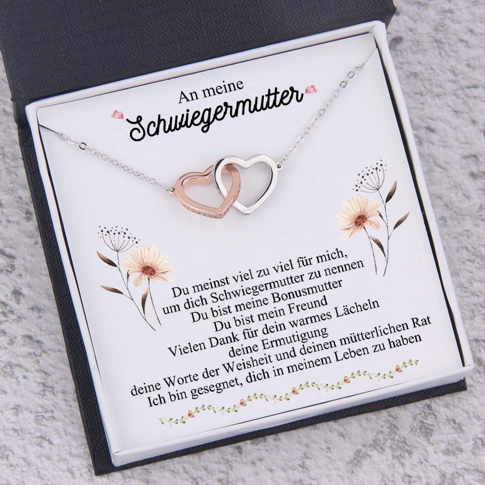S925 Silber Herz Halskette - An Meine Schwiegermutter - Muttertag Geschenk mit Nachrichtenkarte