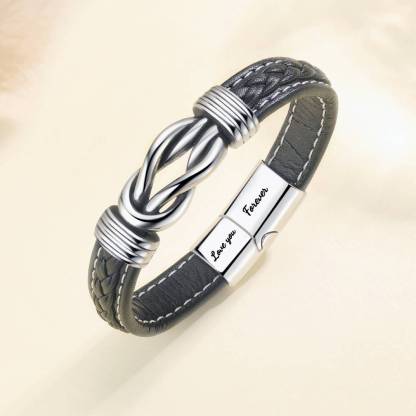 Herren Leder Seemansknoten Armband- An Meinen Mann Ich liebe dich, für immer und ewig-Geschenk mit Nachrichtenkarte